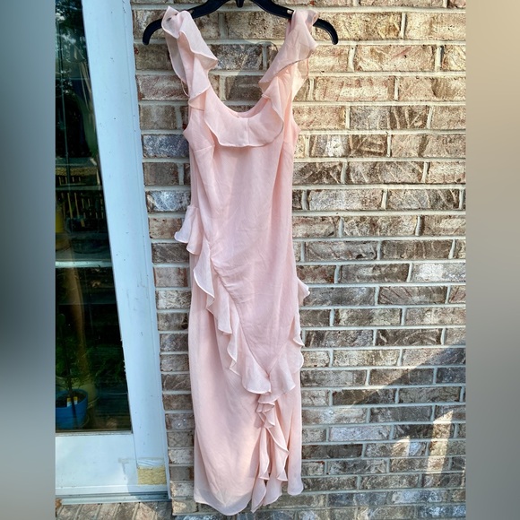 NWTs A New Day Pastel Light Pink Coquette Asymmetrical Ruffle Dress - Picture 12 of 16